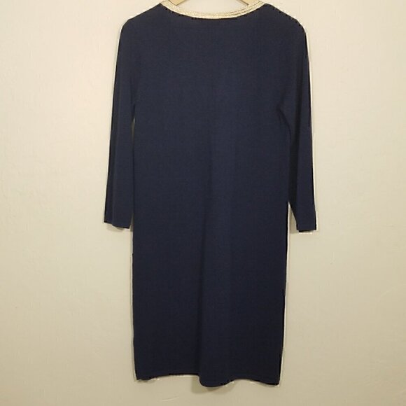 Lilly Pulitzer Devlin 100% Merino Wool Blue Sweater Dress Size M - Picture 6 of 10